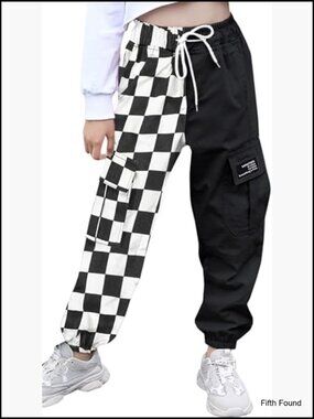 Women's Cargo Jogger Pants Elastic Waist Drawstring Tapered Leg